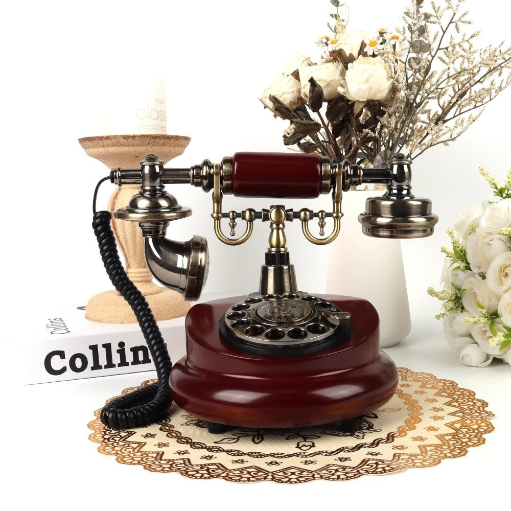 Republic of China Style Retro Imitation Solid Wood Phone Antique Landline European Antique Phone Caller ID