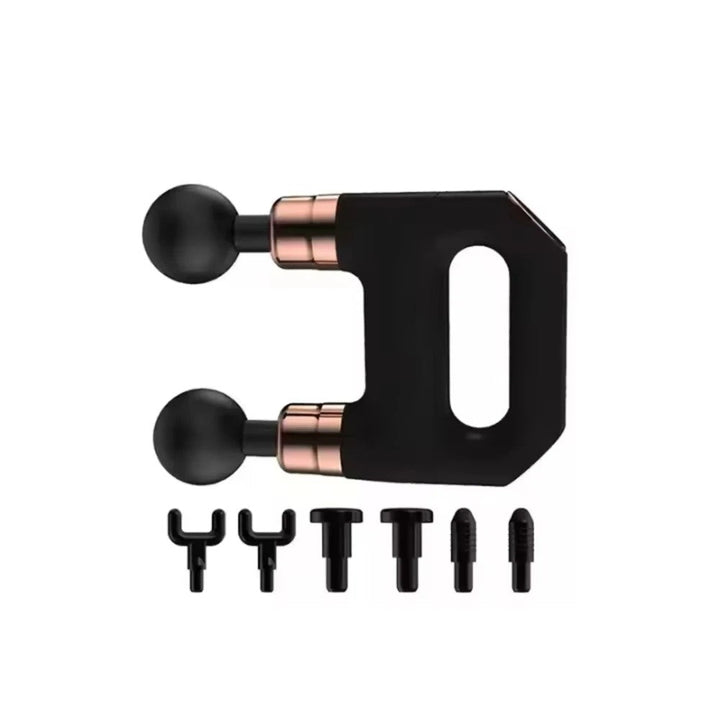 Electric Handheld Neck Body Back Facial Fitness Gun Massager Cordless Deep Tissue Vibration Double Head Muscle Massage Gun