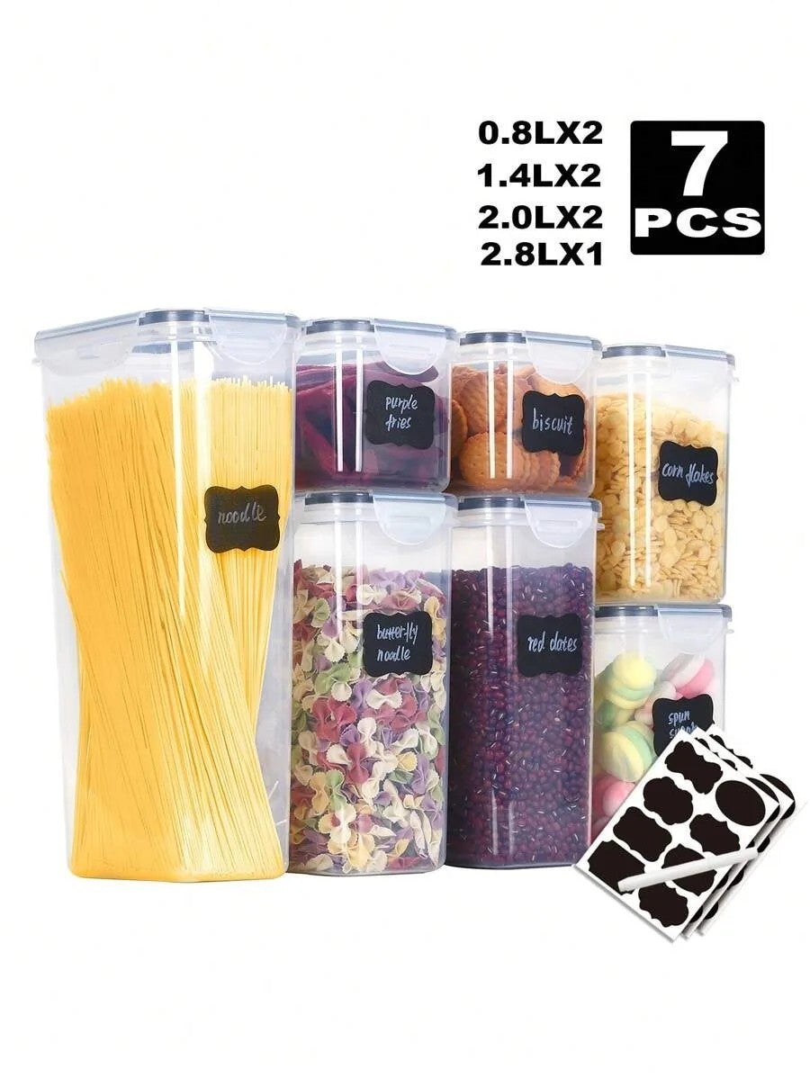 1/3/5/7pcs Food Storage Jars Reusable Plastic Food Sealed Jars