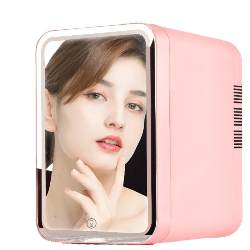 Mini Frigo Makeup Custom Portable Small Pink Refrigerator Cosmetic Skin Care Beauty Fridge With Led 4 Liter Mirror for Room