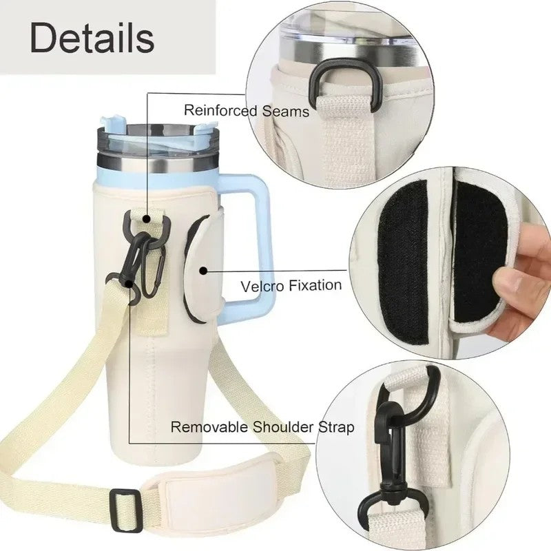 40oz Neoprene Water Bottle Carrier Bag For Quencher Cup Sleeve