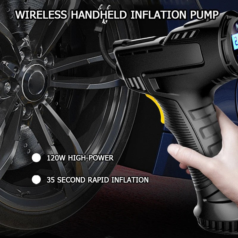 Car Mounted Inflation Pump Handheld Smart Home Car Motorcycle Portable Tire Inflation Pump Black Portable
