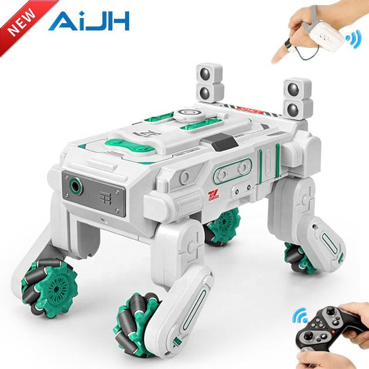 AiJH Remote Control Car With Soft Bullet Toys 2.4G Moon Rover Robot Car Gesture Sensing Rc Stunt Car
