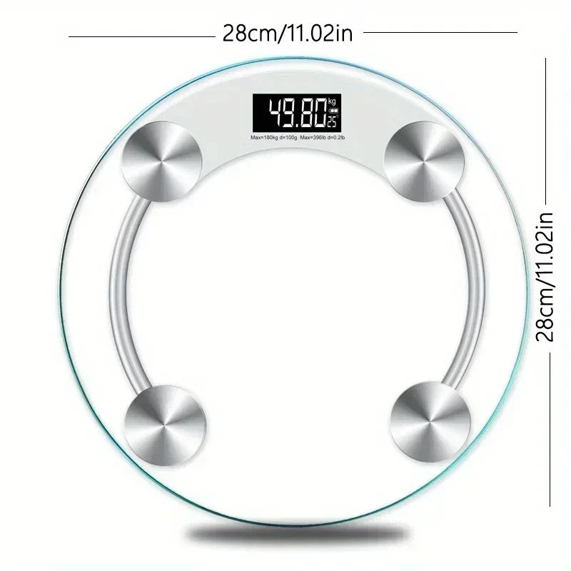 New Digital Scale Round Transparent Weight Scale Charging Electronic Scale LCD Display Scale Bathroom Scale Weighing Scale