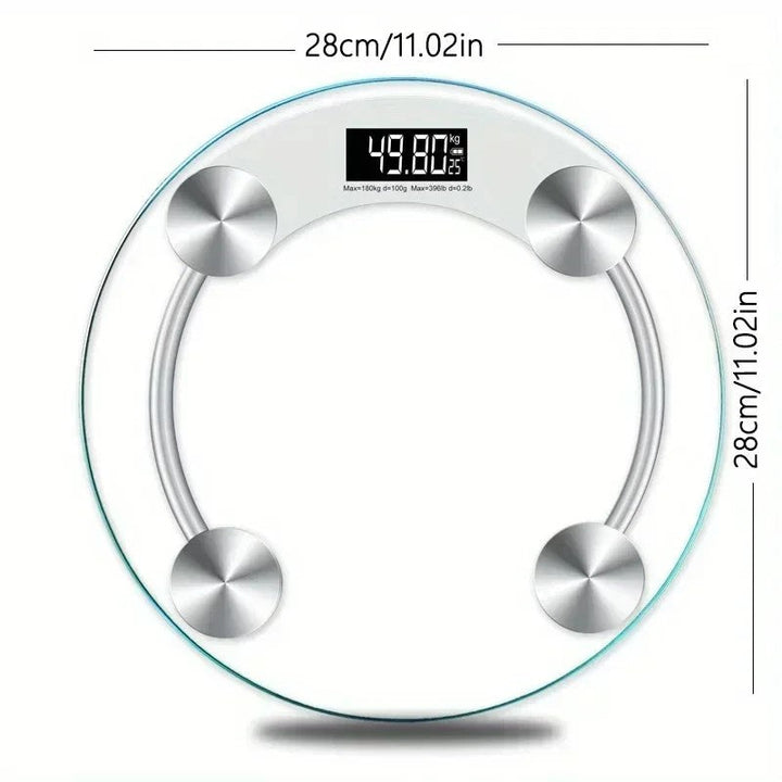New Digital Scale Round Transparent Weight Scale Charging Electronic Scale LCD Display Scale Bathroom Scale Weighing Scale