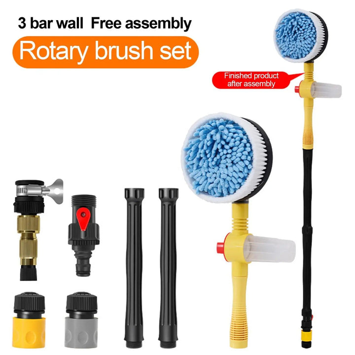 Car Rotary Wash Brush Kit 360 Degree Automatic Rotating Adjustable Dip Wash Brush High Pressure Washer for Vehicle Cleaning
