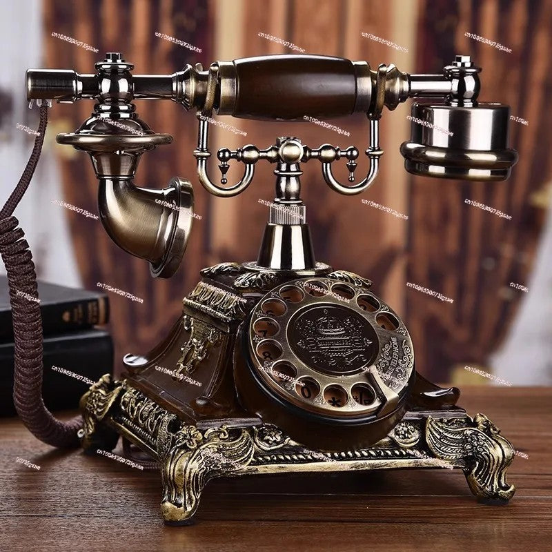 Retro phone landline home antique phone fashion creative old-fashioned turntable phone wireless card