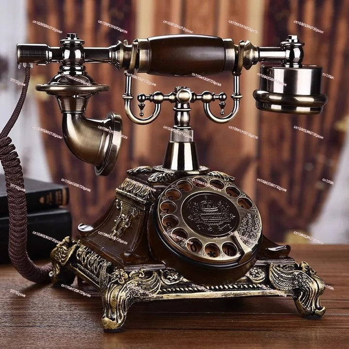 Retro phone landline home antique phone fashion creative old-fashioned turntable phone wireless card