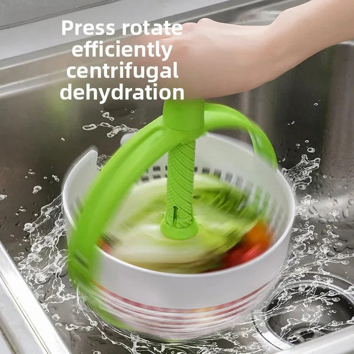 Kitchen Vegetable Fruit Salad Rotating Draining Basket Manual Dehydrator Spin Filter Water Washing Basin Home Use Storage Basket