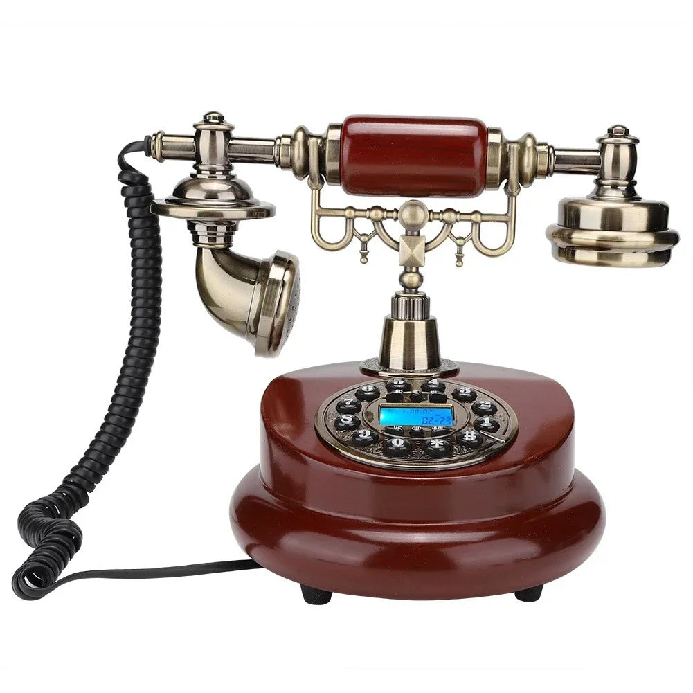 -European Retro Style Telephone Old Fashioned Phone Push Button Dial Desktop Wired Fixed Phone For Home Hotel Office Business