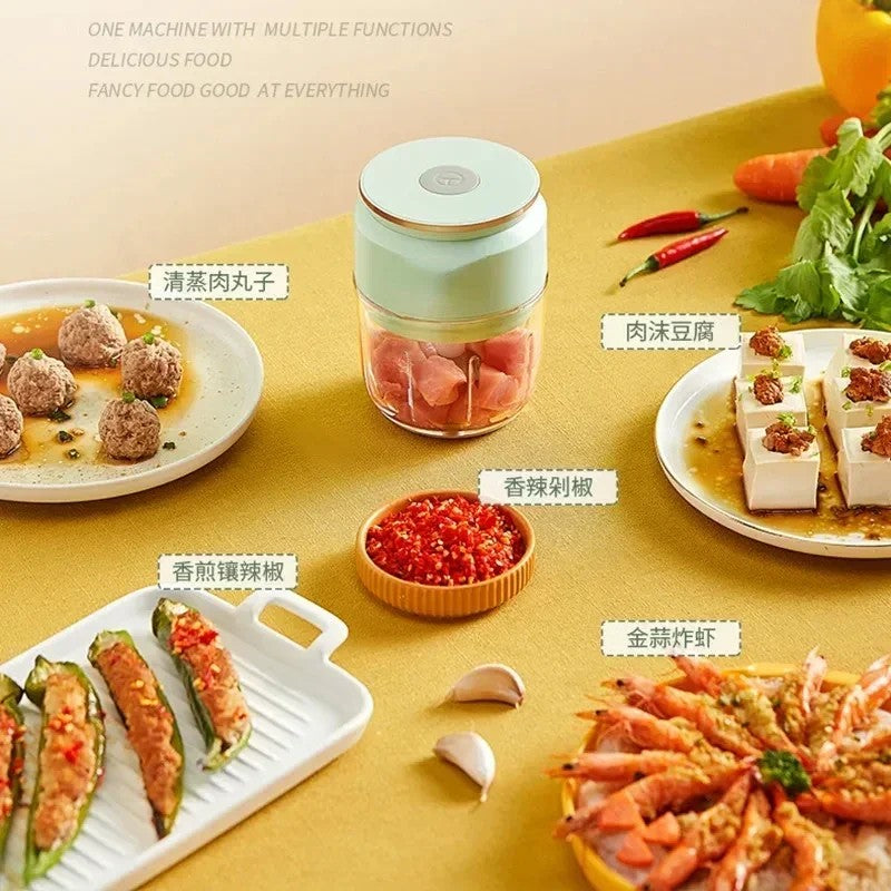 Hot SalesMini Electric Garlic Masher Multi-function USD Rechargeable Food Blender Small Kitchen Aid Mixer Meat Grinders