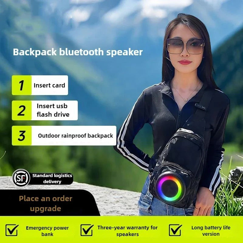 Outdoor Backpack Bluetooth Speaker Large Capacity Rechargeable Waterproof Power Bank for Hiking Cycling traval speaker bag