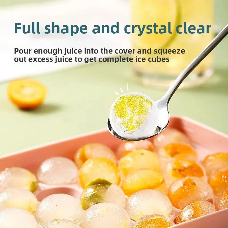 Plastic round Ice Cube Mold with Lid Home Kitchen Ice Tray Ball Shaped Freezer Ice Maker Tool