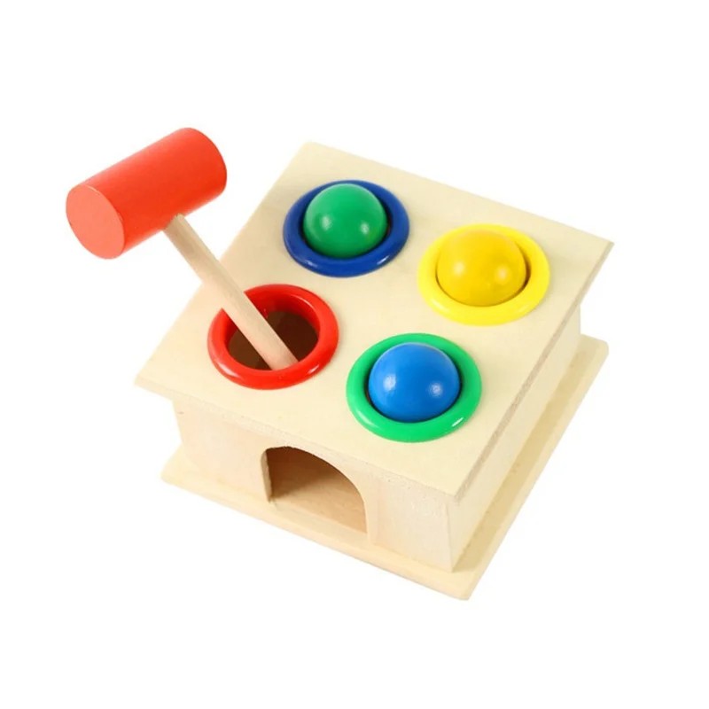 Wooden Hammering Ball Game Knocks Toys Montessori For Children Board Puzzle Game for Boys and Girls Family