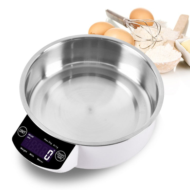 Digital Kitchen Scale Baking Scale Measuring Stainless Steel Accurate 5kg/1G Electronic Food Scale for Baking Cooking Kitchen