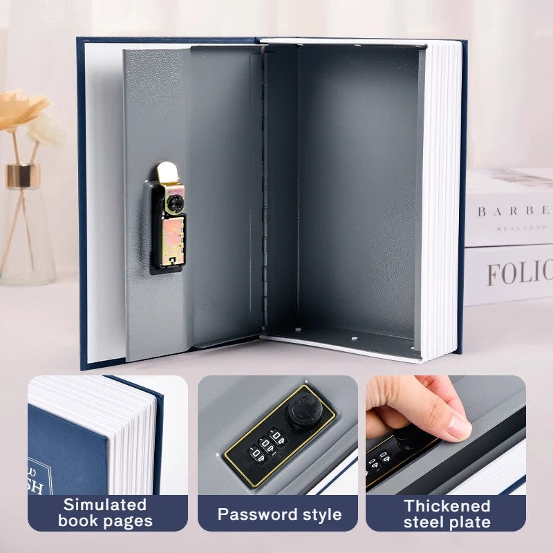 Dictionary Mini Book Safe Portable Key Lockbox Money Hidden Storage Safe Box