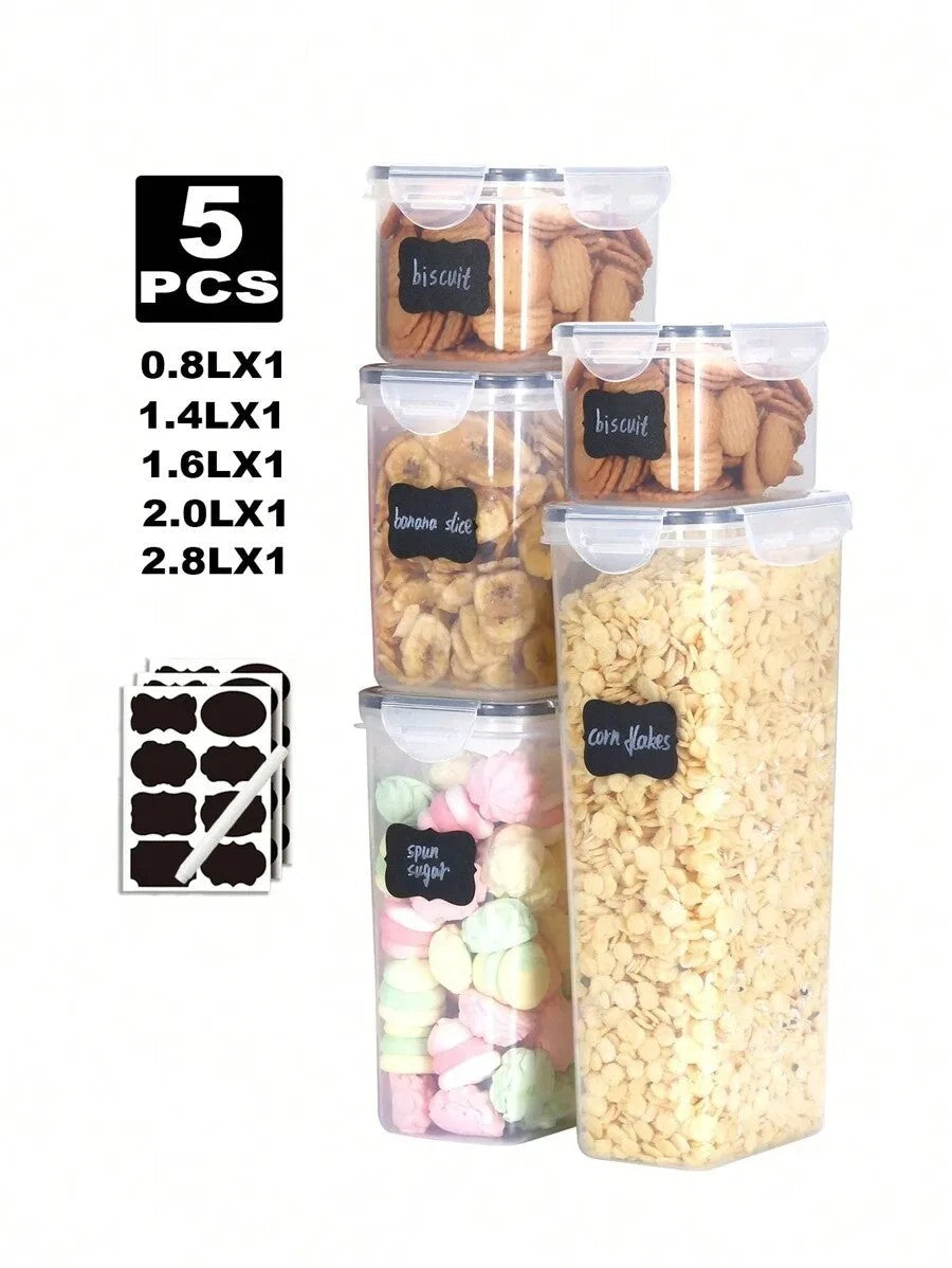 1/3/5/7pcs Food Storage Jars Reusable Plastic Food Sealed Jars
