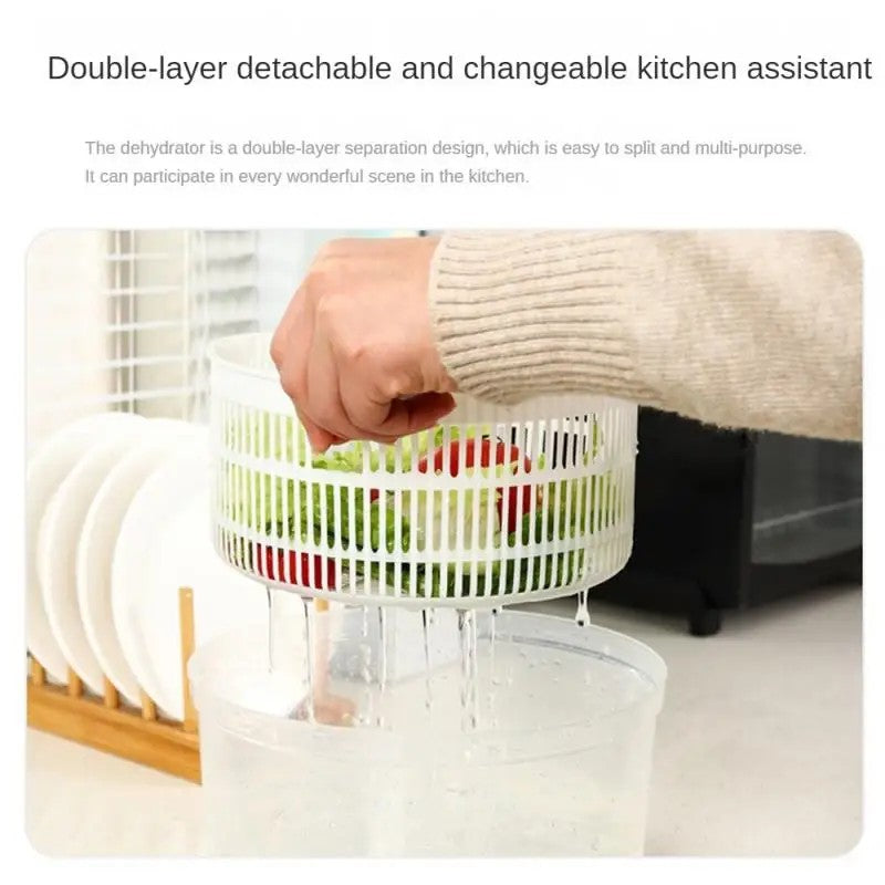 Vegetable Dehydrator Greens Washer Dryer Drainer Crisper Strainer Vegetables Salad Spinner Lettuce Leaf for Washing Drying Leafy