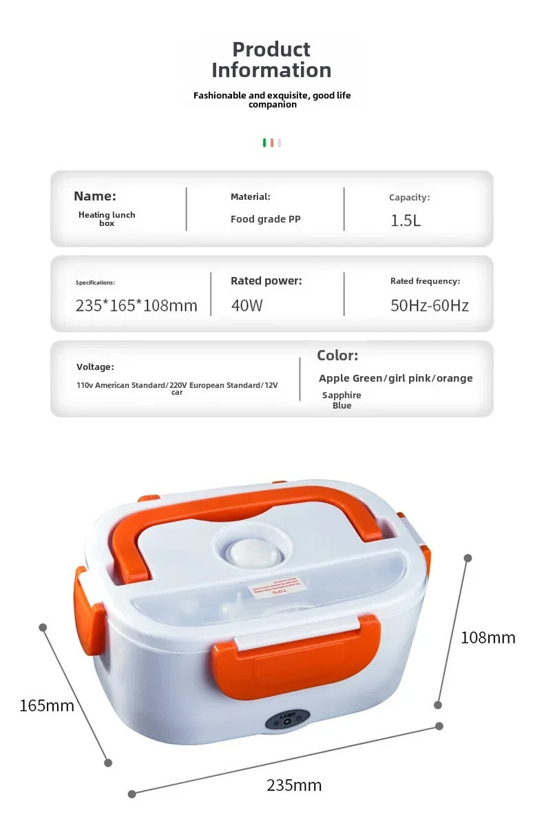 Portable Rechargeable Electric Lunch Box Heated Insulated Lunch Box