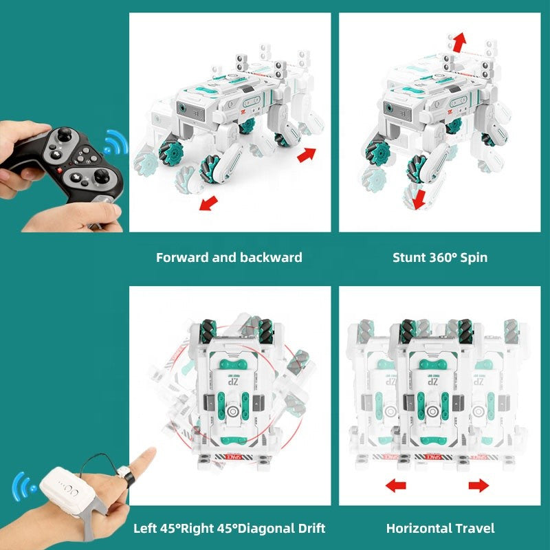 AiJH Remote Control Car With Soft Bullet Toys 2.4G Moon Rover Robot Car Gesture Sensing Rc Stunt Car