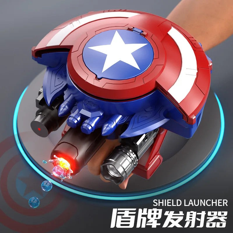 Captain America Light Shield Transforming Electric Launcher Water Baby Battle Shooting Boys Gift Toy Action Figure Collectible
