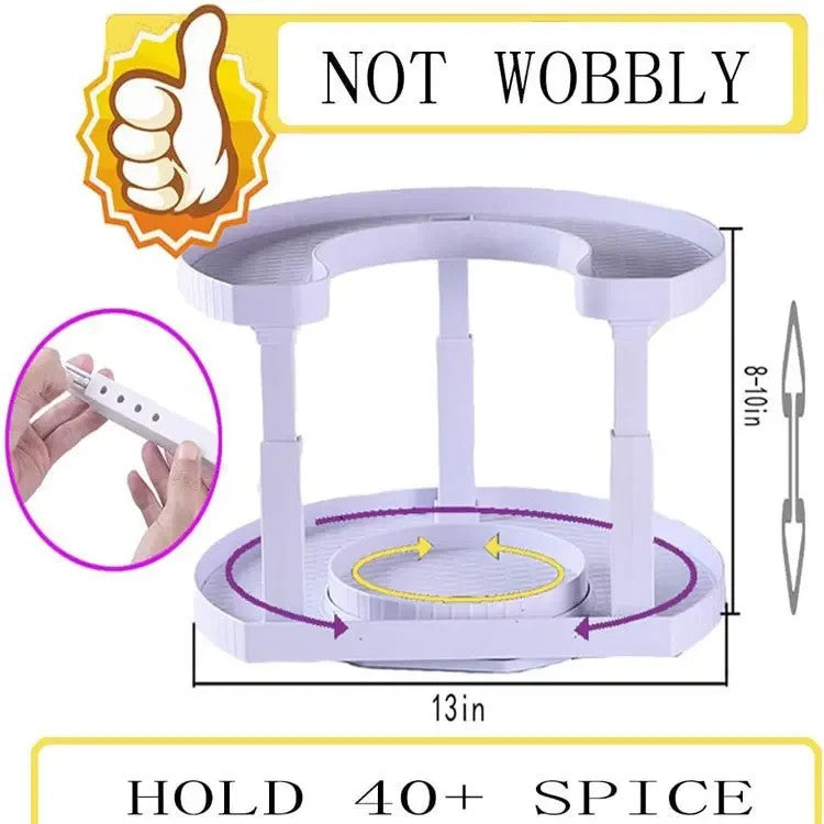 New Double Layer Rotating Spice Kitchen Storage Rack Holder Shelf Stand China Origin Household Goods Ground Installation