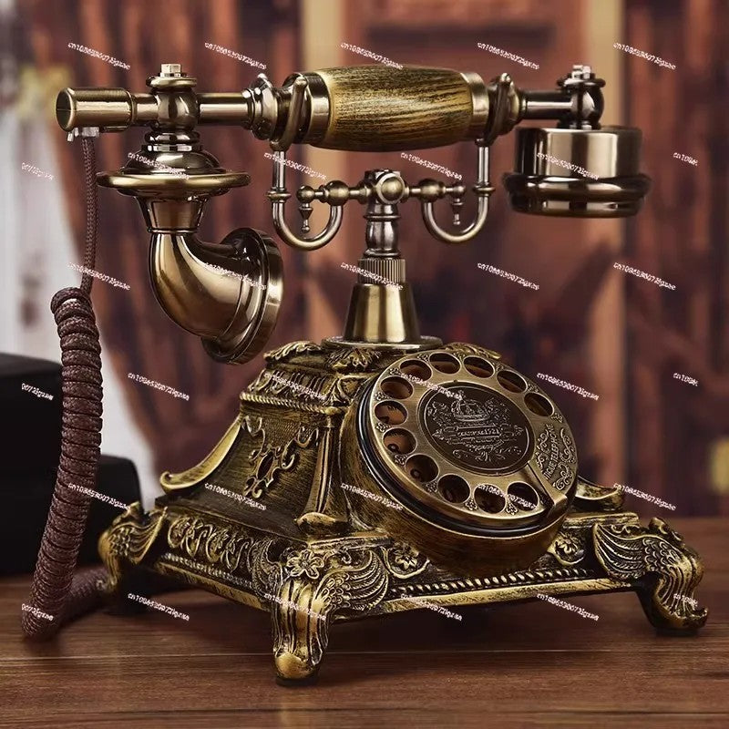 Retro phone landline home antique phone fashion creative old-fashioned turntable phone wireless card