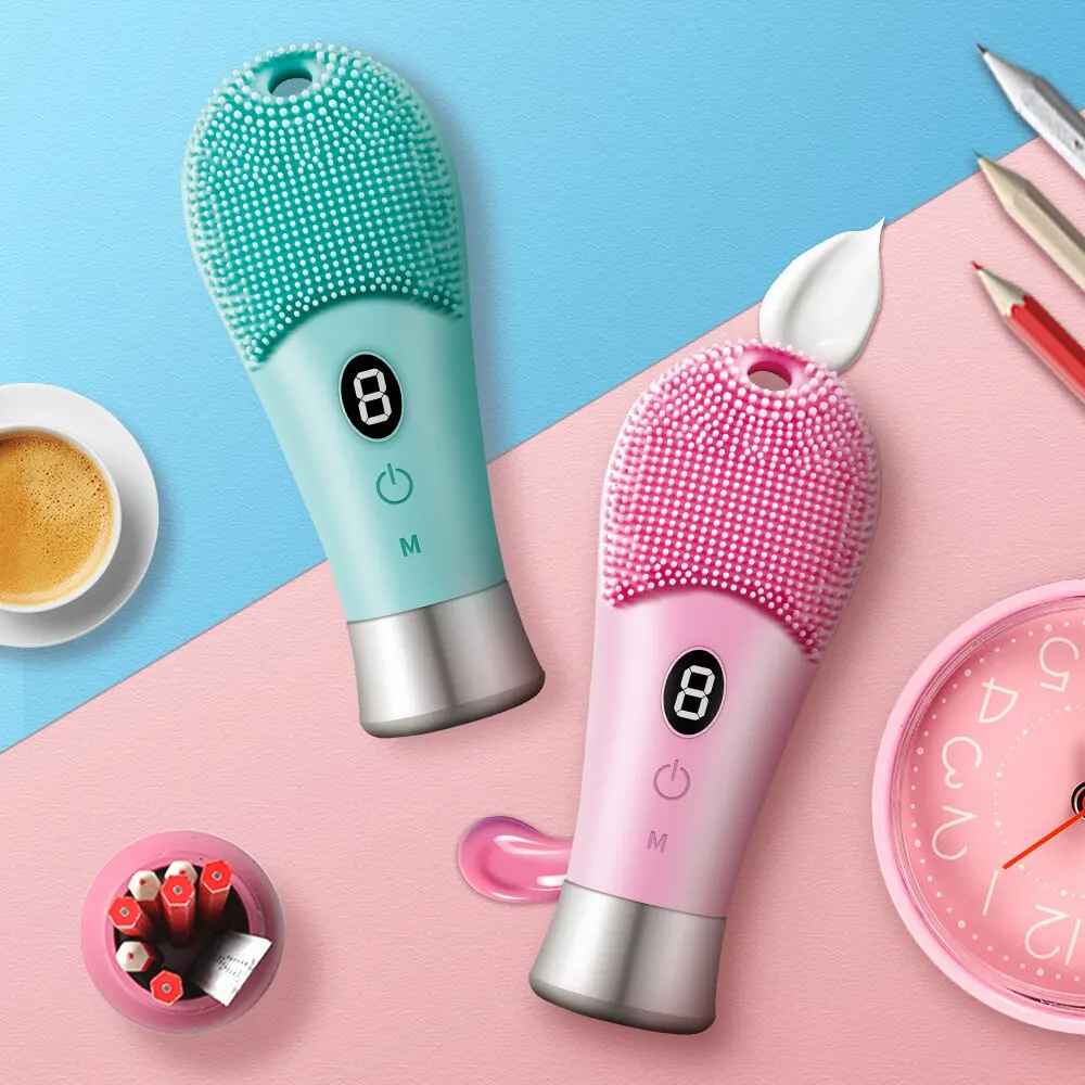Electric Ultrasonic Skin Sonic Scrubber Facial Brush Cleaner