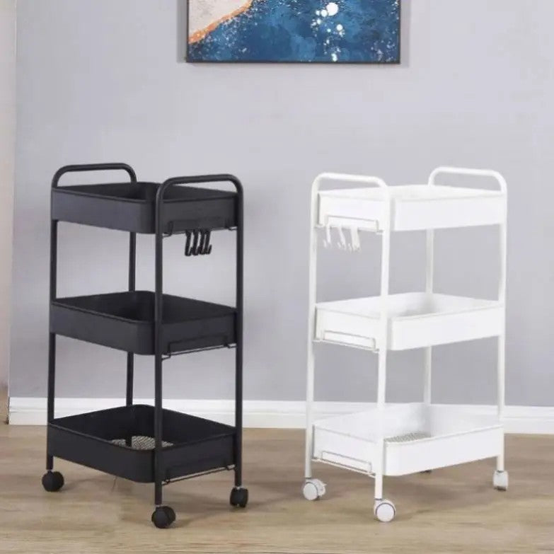 Trolley With Wooden Storage Tier Bamboo Island Premium 4 Drawer Wheel Rolling Home Restaurant Serving Locking Food Kitchen Cart