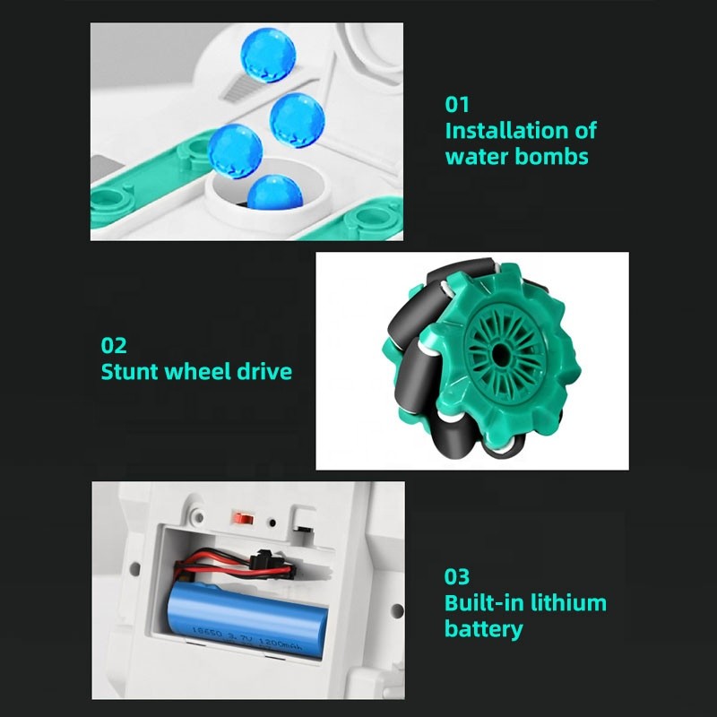 AiJH Remote Control Car With Soft Bullet Toys 2.4G Moon Rover Robot Car Gesture Sensing Rc Stunt Car