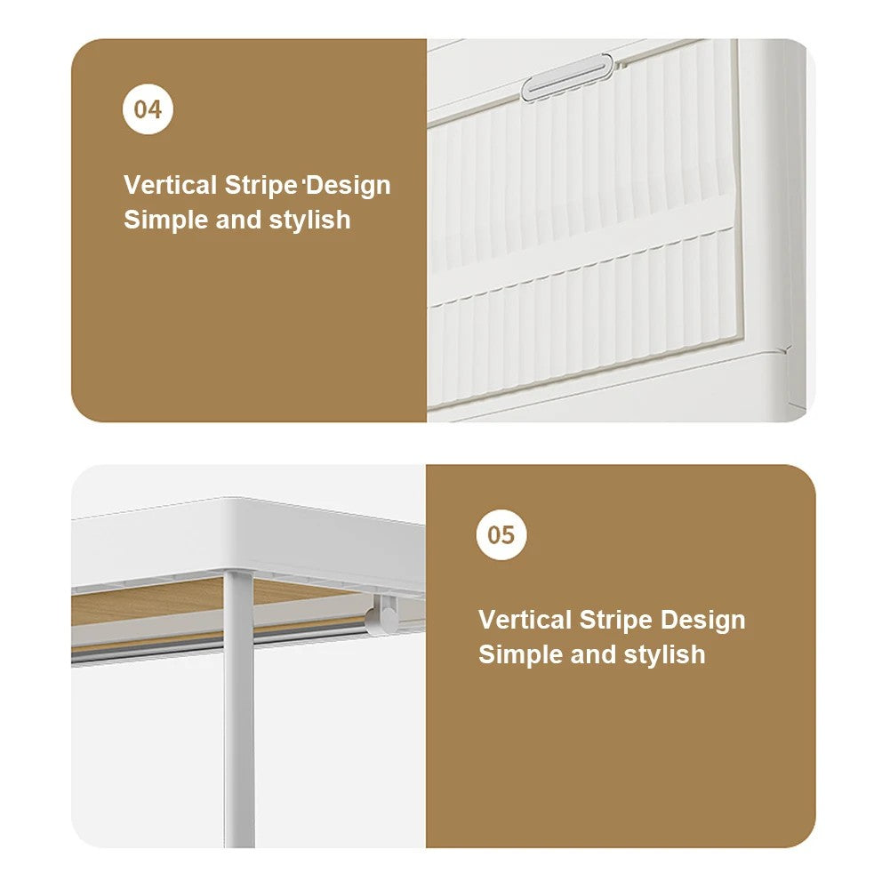 Mobile Wardrobe Portable Closet Large Capacity Clothes Organizer with Wheels Clothing Storage Shelf for Bedroom Living Room