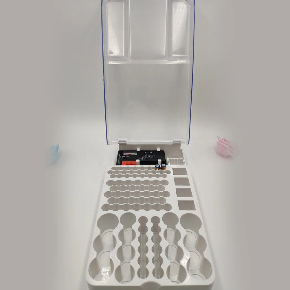 Battery Storage Organiser Holder with Tester Holds 93 Batteries Battery Caddy Rack