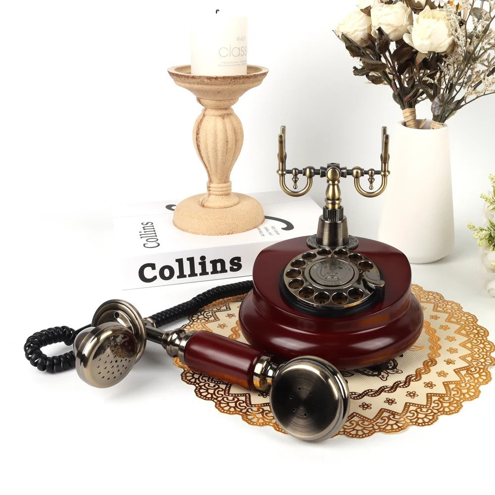 Republic of China Style Retro Imitation Solid Wood Phone Antique Landline European Antique Phone Caller ID