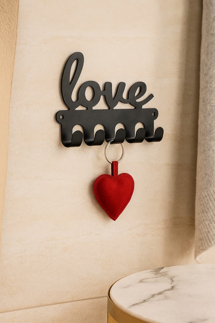 Premium Metal Wall Mounted Key Holder – Decorative Key Hanger for Home, Love, Family, and Kitchen Use (4Variations)