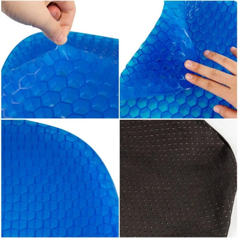 Double Layer Honeycomb Gel Seat Cushion, Breathable Chair Pad, Non-Slip Cover, Office, Home, Wheelchair, Cars