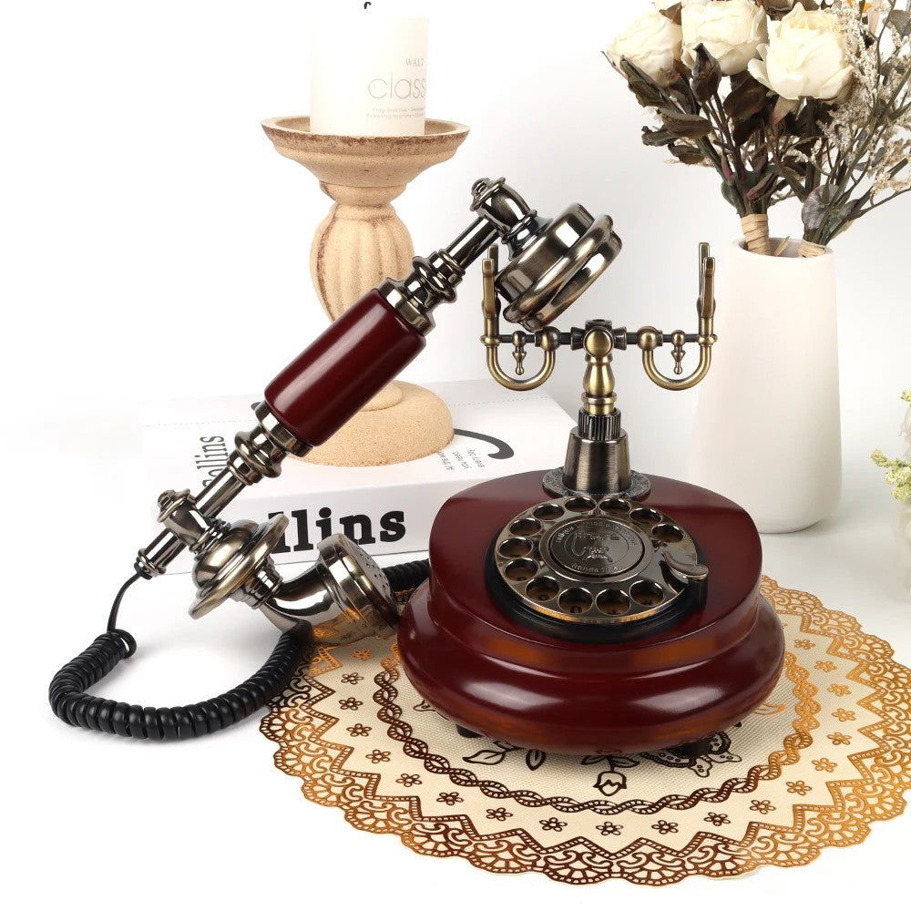 Republic of China Style Retro Imitation Solid Wood Phone Antique Landline European Antique Phone Caller ID