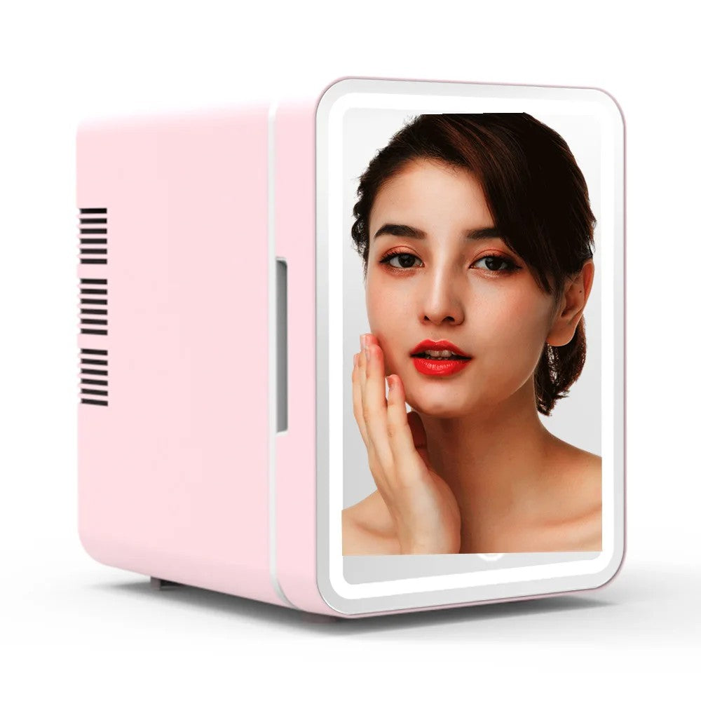 Mini Frigo Makeup Custom Portable Small Pink Refrigerator Cosmetic Skin Care Beauty Fridge With Led 4 Liter Mirror for Room