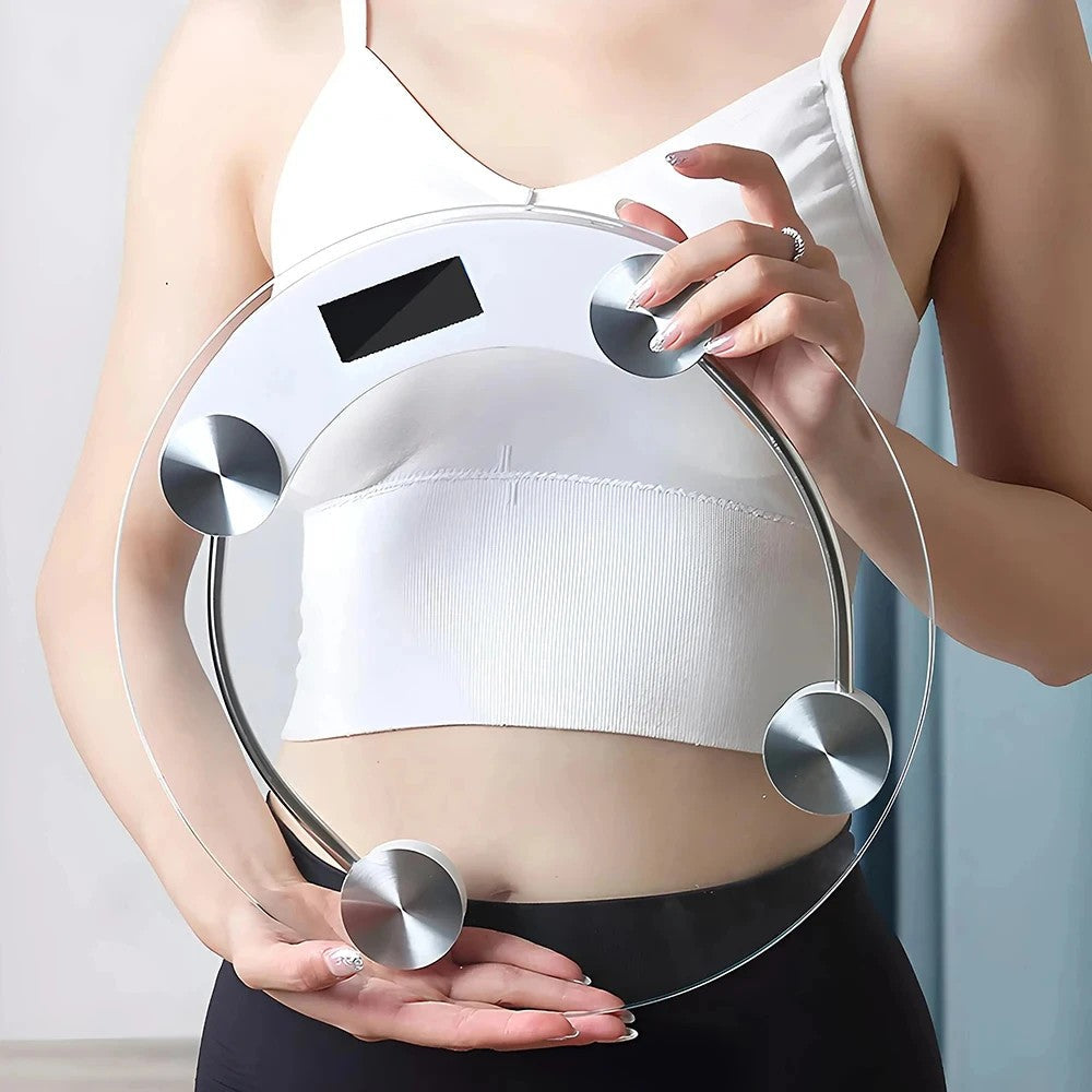 New Digital Scale Round Transparent Weight Scale Charging Electronic Scale LCD Display Scale Bathroom Scale Weighing Scale