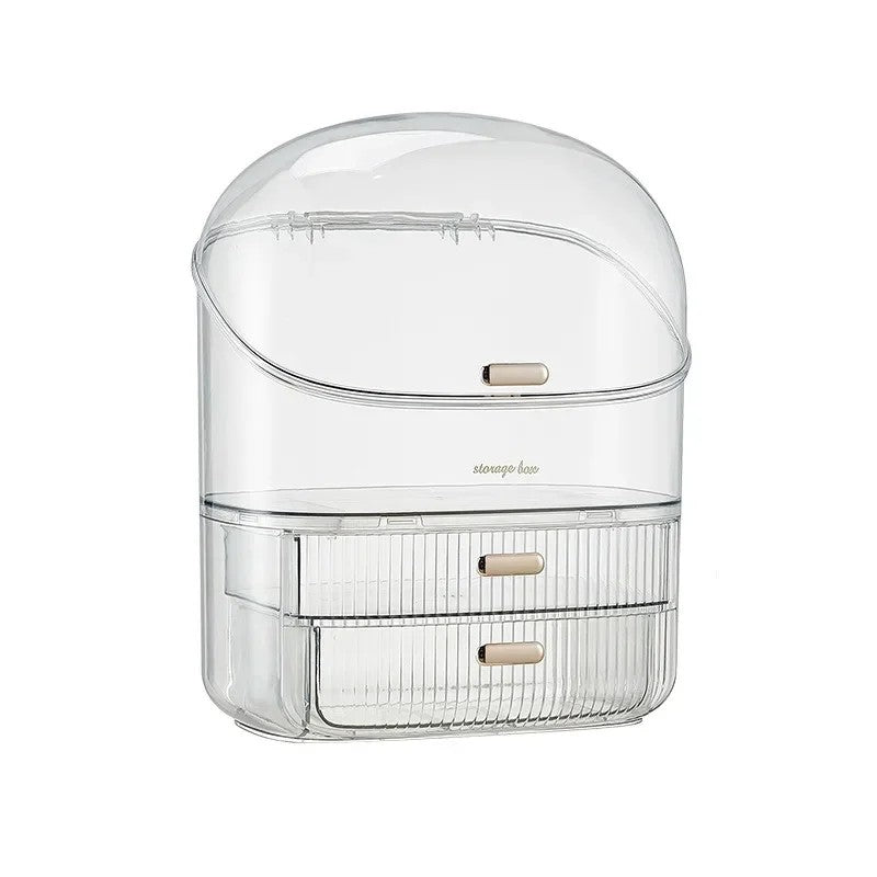 Transparent Desk Makeup Organizer Box,  Cosmetic Jewelry Storage