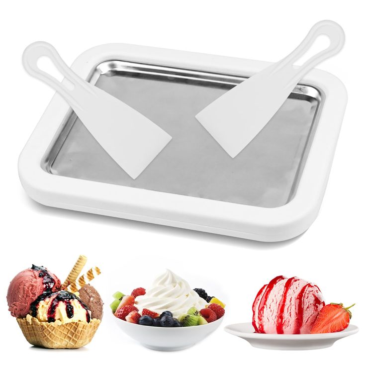 Ice Cream Maker Pan with Scrapers Rolled Ice Cream Pan