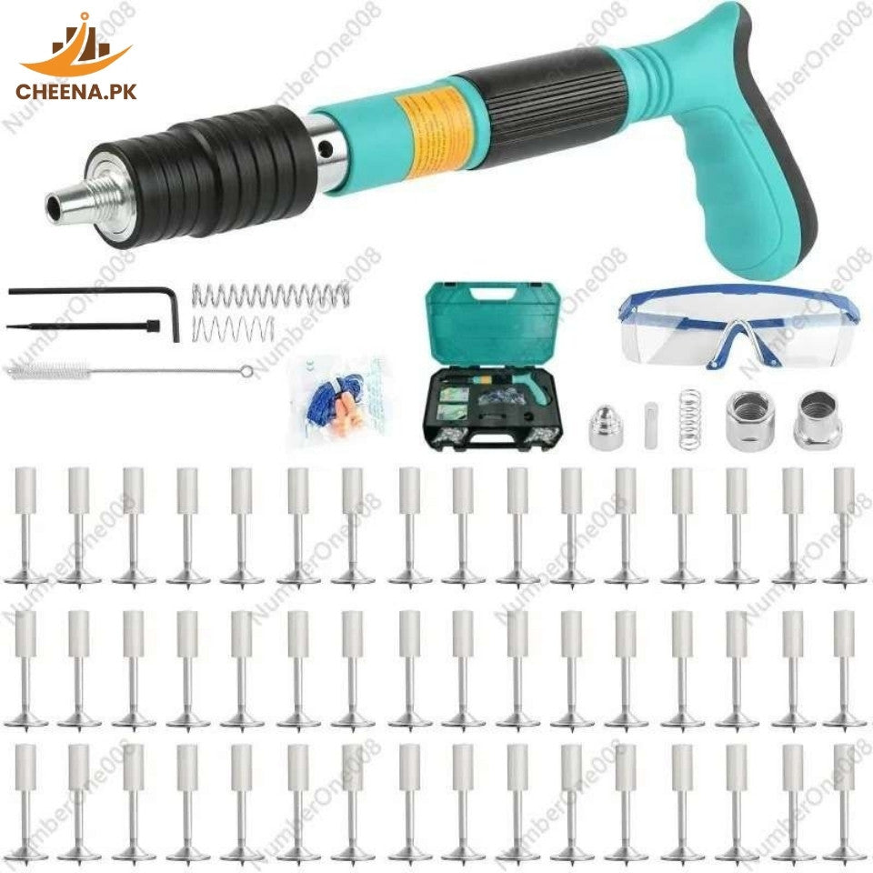 Heavy-Duty Concrete Nail Gun Kit with 10 Free Nails