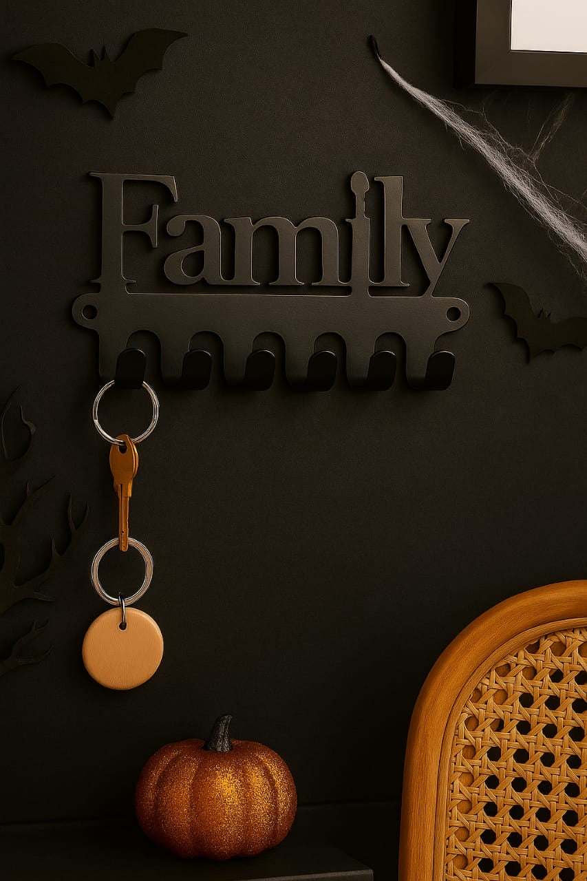 Premium Metal Wall Mounted Key Holder – Decorative Key Hanger for Home, Love, Family, and Kitchen Use (4Variations)