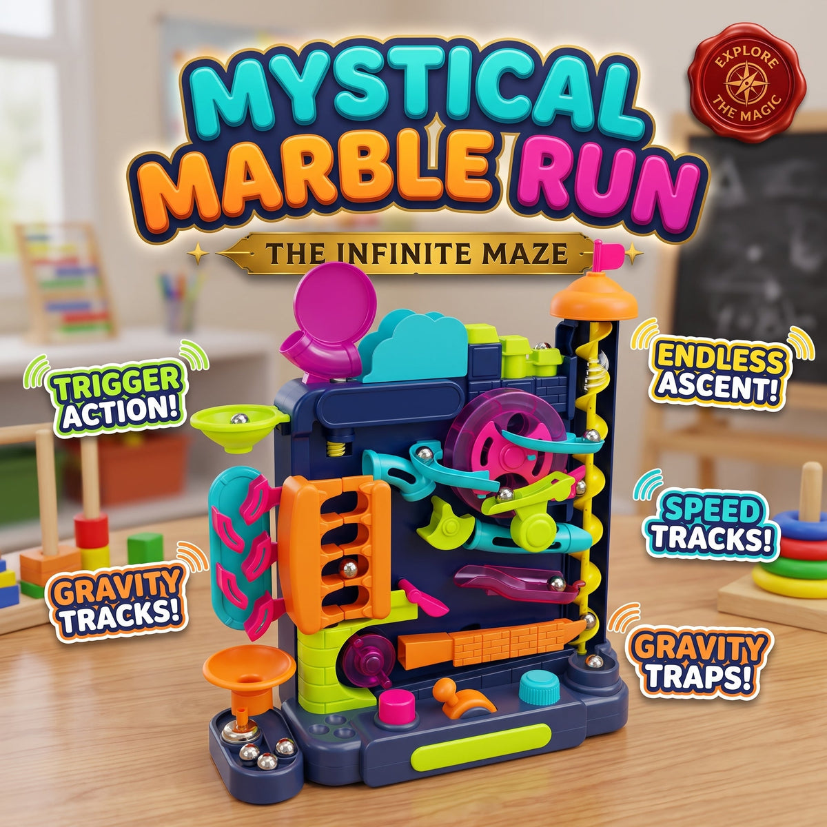 Colorful Marble Building Pin Ball Machine