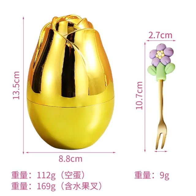Buy Luxury Rose-Shaped Fruit Fork Set