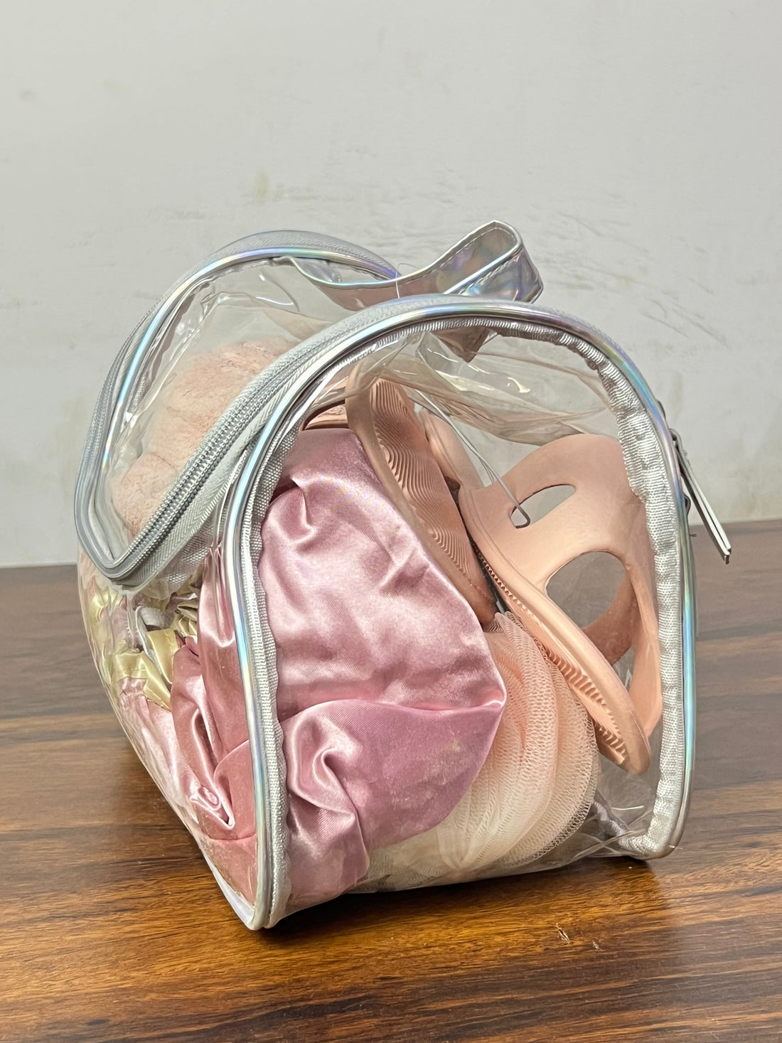 Pink Spa Bath Accessories Set with Clear Travel Bag Spa Accessories