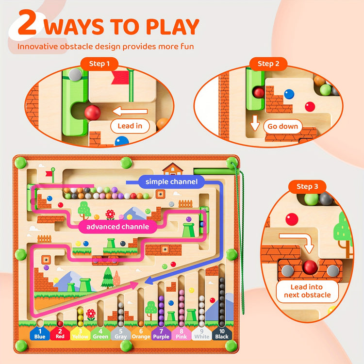 Wooden Magnetic Maze Beads Board For Kids |