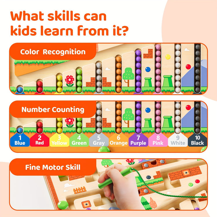 Wooden Magnetic Maze Beads Board For Kids |