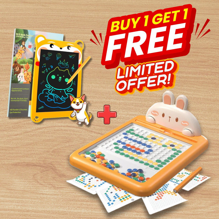 2 in 1 Magnetic Dots Board Game + FREE 8inch Writing tablet