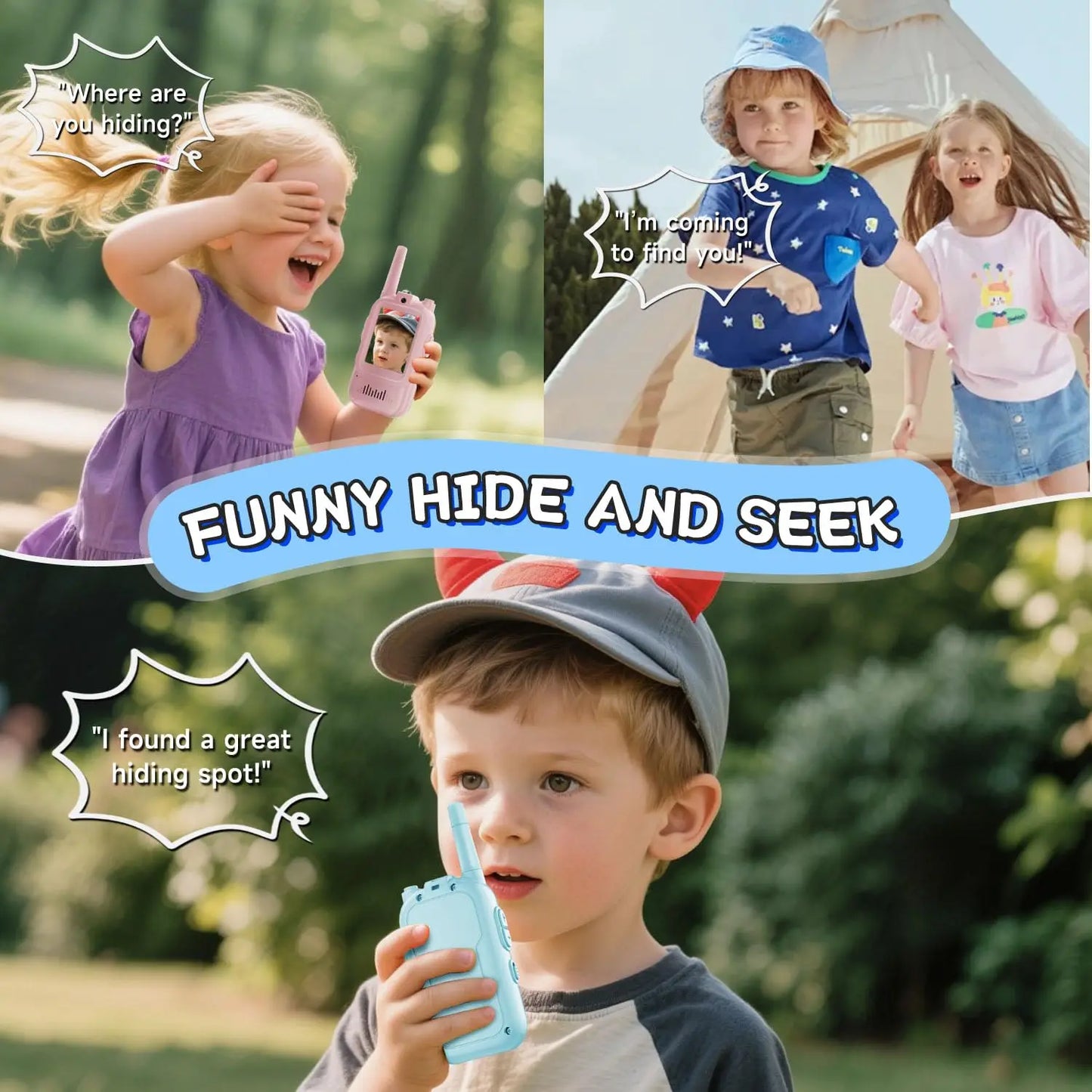 2Pcs Rechargeable Kids Video Walkie Talkie
