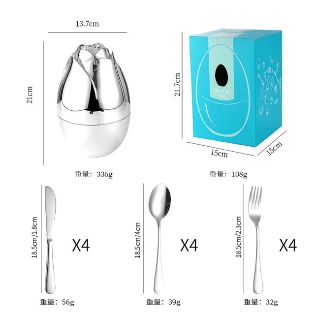 Swan Spoon Set with FREE Egg Spoon Holder – Elegant Dining Cutlery